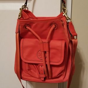 Tory Burch Scout Nylon Drawstring Bucket Bag